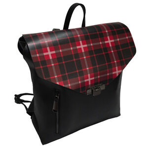 Steve Madden faux leather and plaid backpack